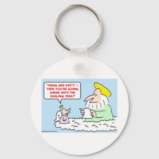 adam eve dualism key ring