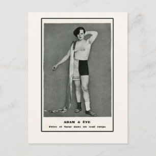 Adam & Eve Half Man Half Woman Postcard