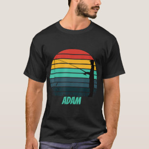 Adam Fishing Vintage Retro Sunset Name for Men T-S T-Shirt