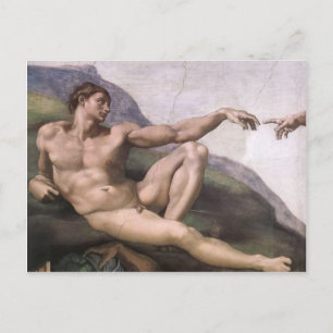 Adam from Creation of Adam in detail Postcard