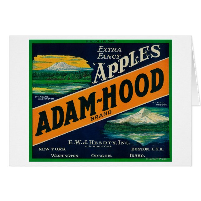 Adam-Hood Apple Crate LabelHood River, OR (Front Horizontal)