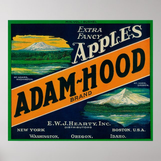Adam-Hood Apple Crate LabelHood River, OR Poster (Front)