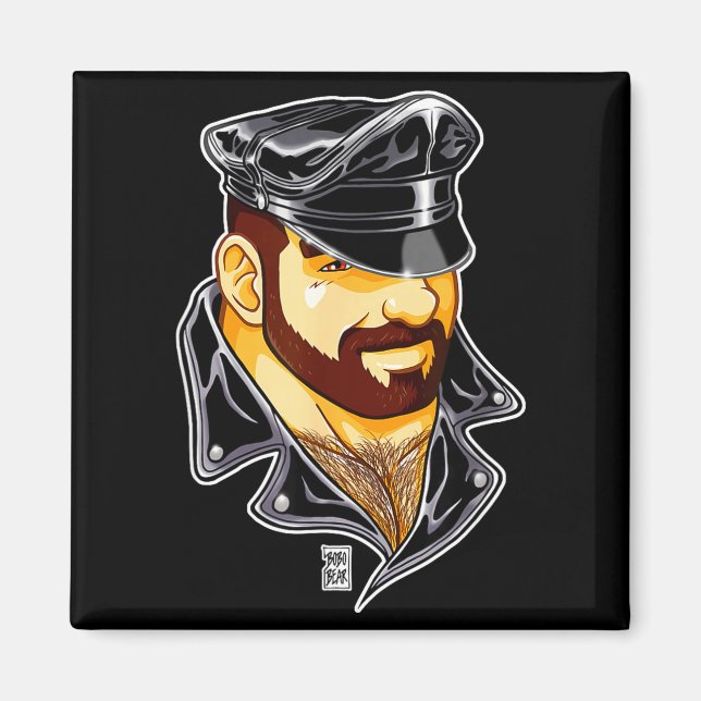 Adam Likes Leather Hat  Magnet (Front)