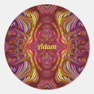 ADAM ~ Multicoloured Fractal Design ~ Classic Roun Round Sticker