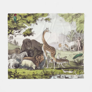 Adam Names the Creatures Fleece Blanket