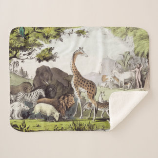 Adam Names the Creatures Sherpa Blanket