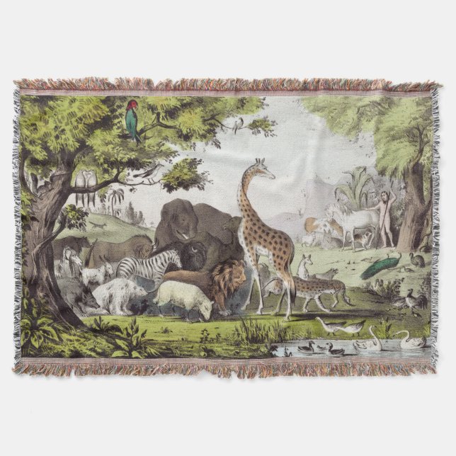Adam Names the Creatures Throw Blanket (Front)