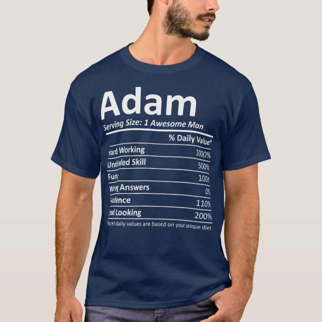 ADAM Nutrition Funny Birthday Personalised Name T-Shirt (Front)