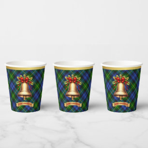 Adam Personalised Tartan Christmas Paper Cups