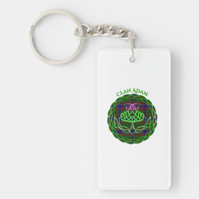 Adam Scottish Tartan Celtic Thistle Key Ring (Front)