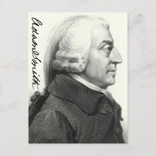 Adam Smith Profile (with signature) Postcard