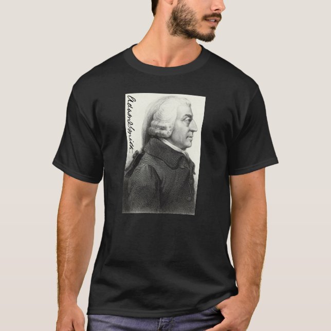 Adam Smith Profile (with signature) T-Shirt (Front)