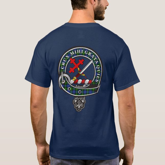 Adam Tartan Clan Badge Personalised T-Shirt (Back)