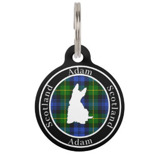 Adam Tartan & Scottie Dog Personalised Pet Tag