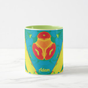 ADAM ~ Zany 3D ~ Yellow Red Green Blue Mug