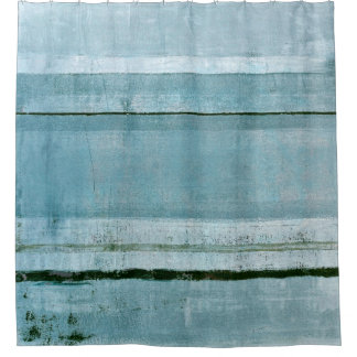 'Adamant' Blue Abstract Art Shower Curtain