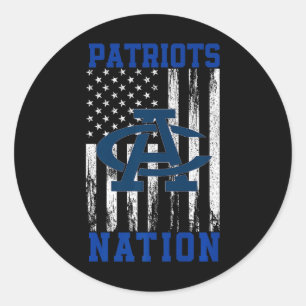 Adams Central Patriots Logo Nation HS Classic Round Sticker