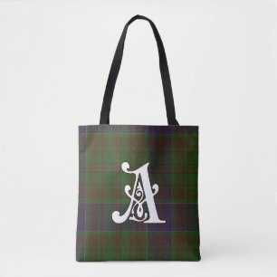 Adams Clan Tartan Monogram Tote Bag