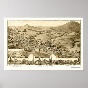 Adams, MA Panoramic Map - 1882 Poster