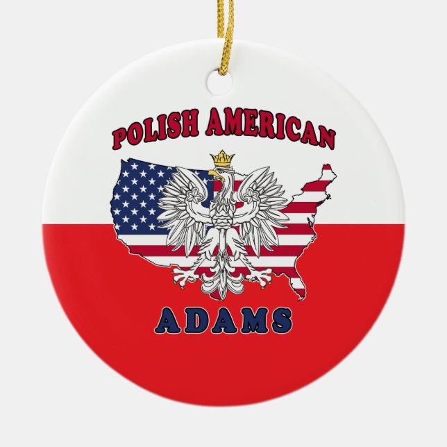 Adams Massachusetts Polish Ceramic Tree Decoration (Front)