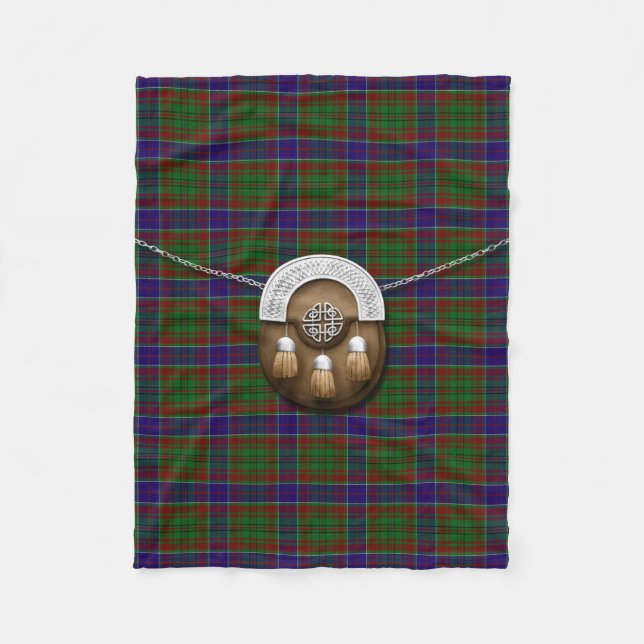 Adams Tartan And Sporran Fleece Blanket (Front)