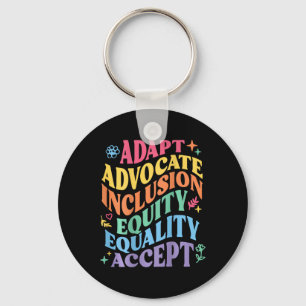 Adapt Advocate Inclusion Equity Equality Accept Au Key Ring