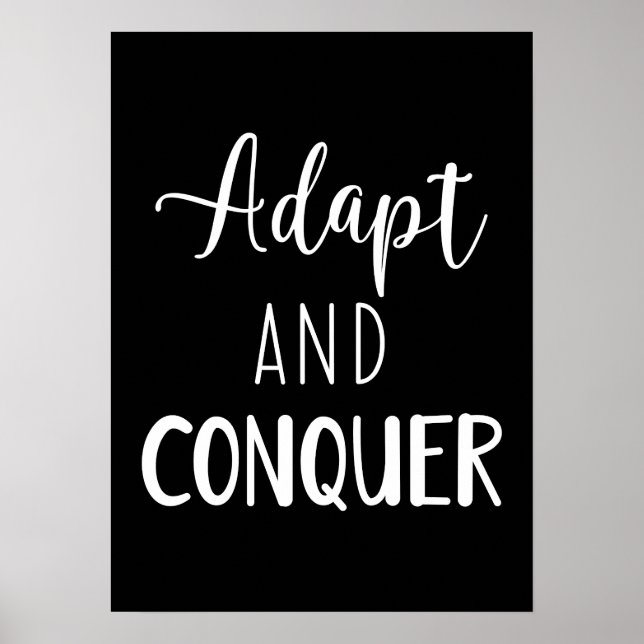 Adapt and Conquer - Gym, Hustle, Success Poster (Front)