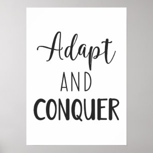 Adapt And Conquer - Hustle Success Motivational Poster