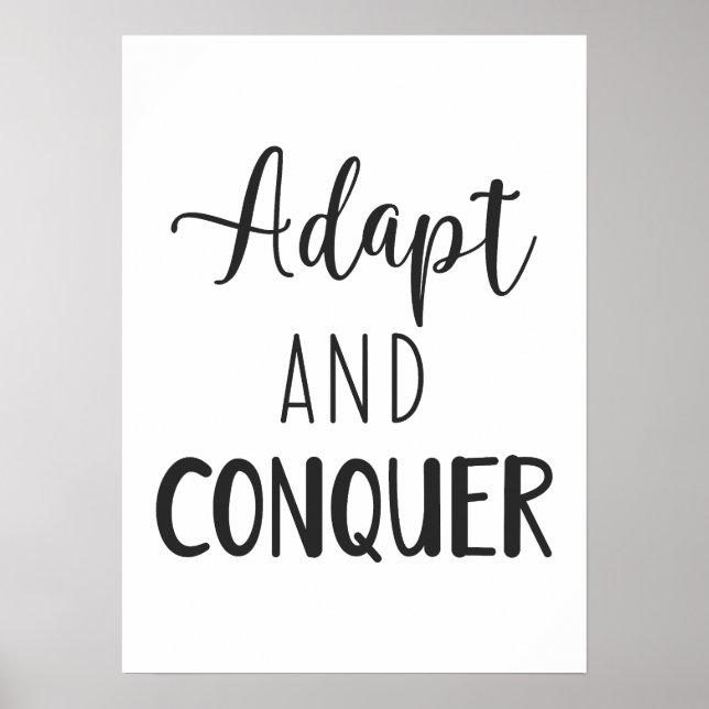 Adapt And Conquer - Hustle Success Motivational Poster (Front)
