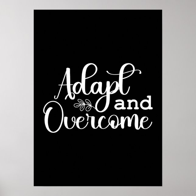 Adapt and Overcome Gym Hustle Success Motivational Poster (Front)