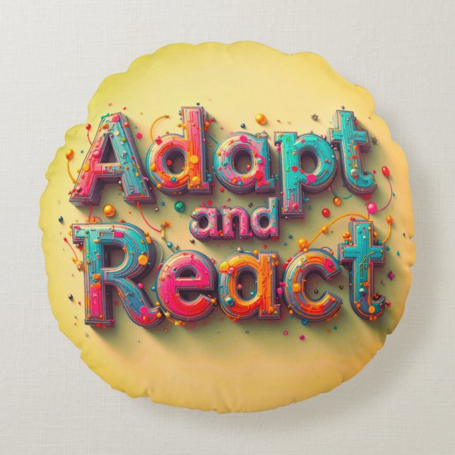 Adapt and React A grade Cotton Round Cushion (Front)