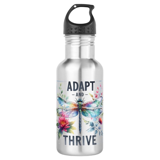 Adapt and Thrive - Artistic Dragonfly 532 Ml Water Bottle (Front)