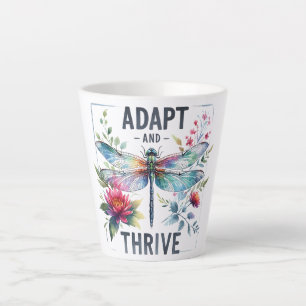 Adapt and Thrive - Artistic Dragonfly Latte Mug