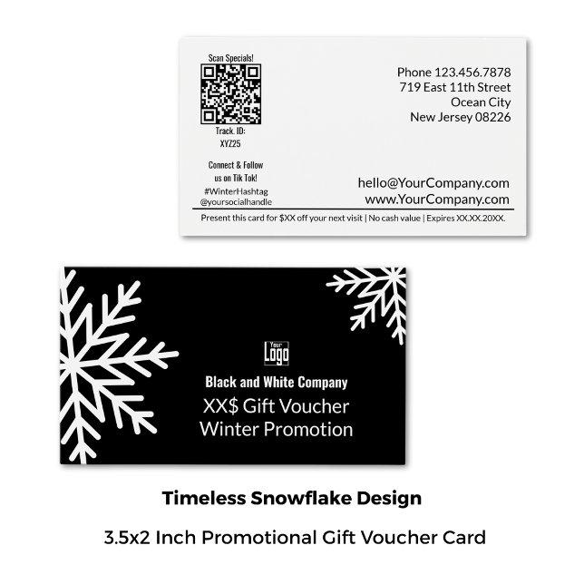 Adaptable Business Winter Promotion Gift Voucher (3.5x2 Inch, Adaptable Business Winter Promotion Gift Voucher Card)