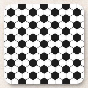 Adapted Soccer Ball pattern Black White Coaster