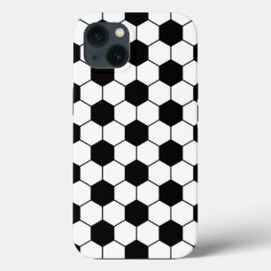 Adapted Soccer Ball pattern Black White iPhone 13 Case