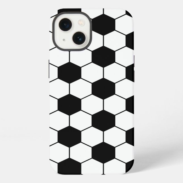 Adapted Soccer Ball pattern Black White iPhone Case (Back)