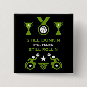 Adaptive Disabled Basketball 15 Cm Square Badge