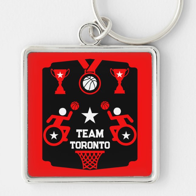 Adaptive Disabled Basketball Key Ring (Front)