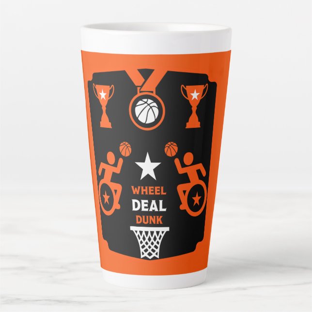Adaptive Disabled Basketball Latte Mug (Front)
