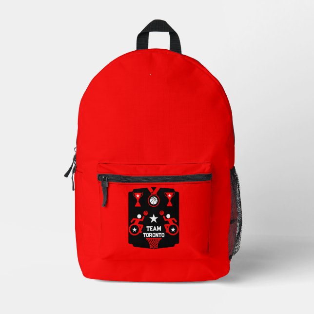 Adaptive Disabled Basketball Printed Backpack (Front)