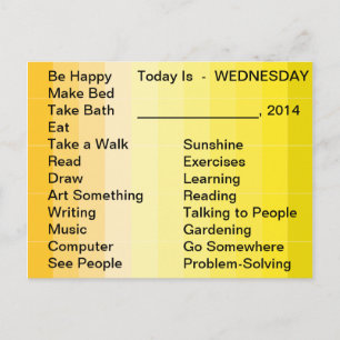 Adaptive Living Tools Daily List To Do Card Wednes