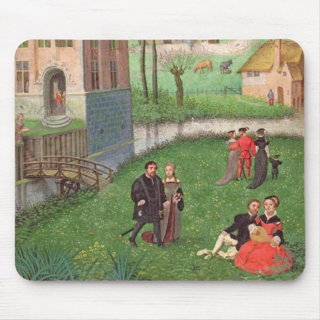Add 18855 April: courting couples, from a Book of Mouse Mat (Front)