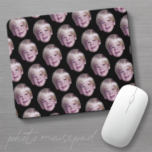 Add 1 Floating Head Photo Half Drop Pattern black Mouse Mat