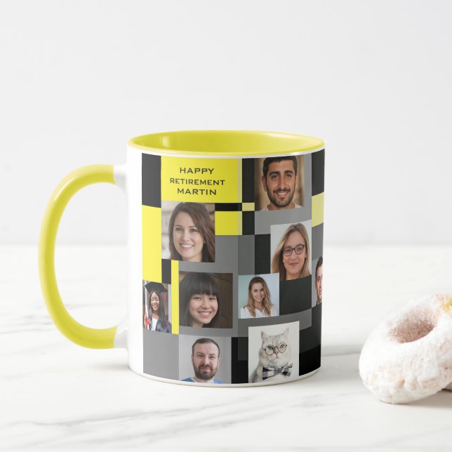 Add 20 Photos Modern Colleague Retirement Farewell Mug (With Donut)