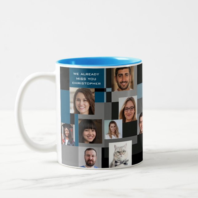 Add 20 Photos Modern Colleague Retirement Farewell Two-Tone Coffee Mug (Left)