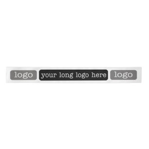 Add 2 Logos on White Background Satin Ribbon