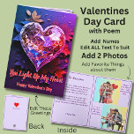 Add 2 Photo's Crystal Heart Valentine Love Poem Card<br><div class="desc">Add 2 photos inside - see the Love Poem Inside as well - Add Names  - - Valentine's Day Card! - -  Edit ANY of the Text. Front,  Inside & Back.</div>