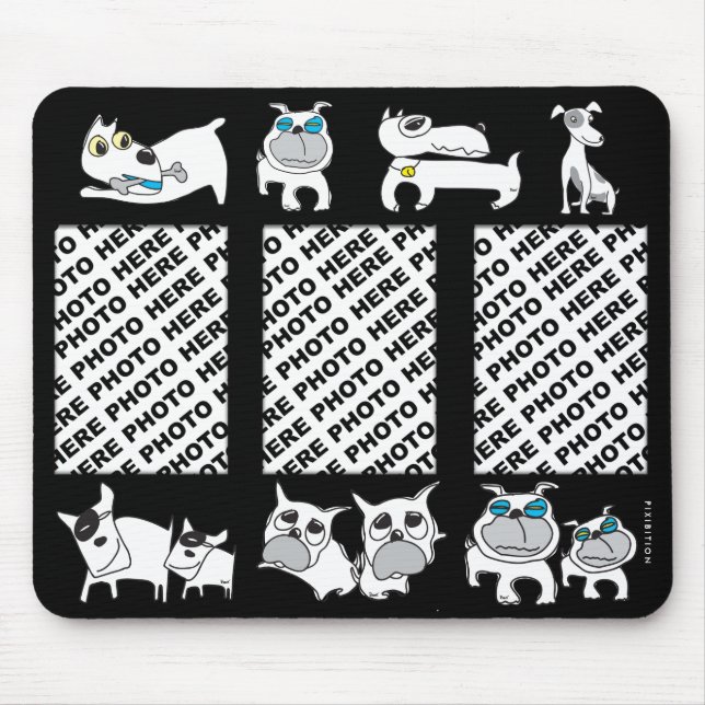 Add 3 Photos Mousepad White Dogs (Front)