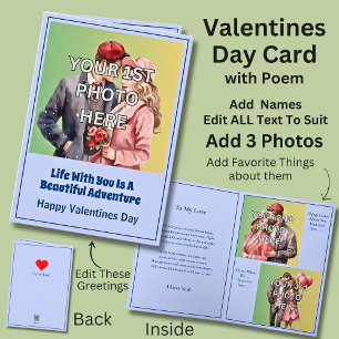 Add 3 Photo's, Valentines Life With You Adventure Card